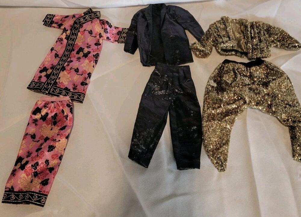 Vintage Barbie Doll Clothes Lot 3 Pantsuit Jacket Outfit Sets Mattel 1980s 1990s